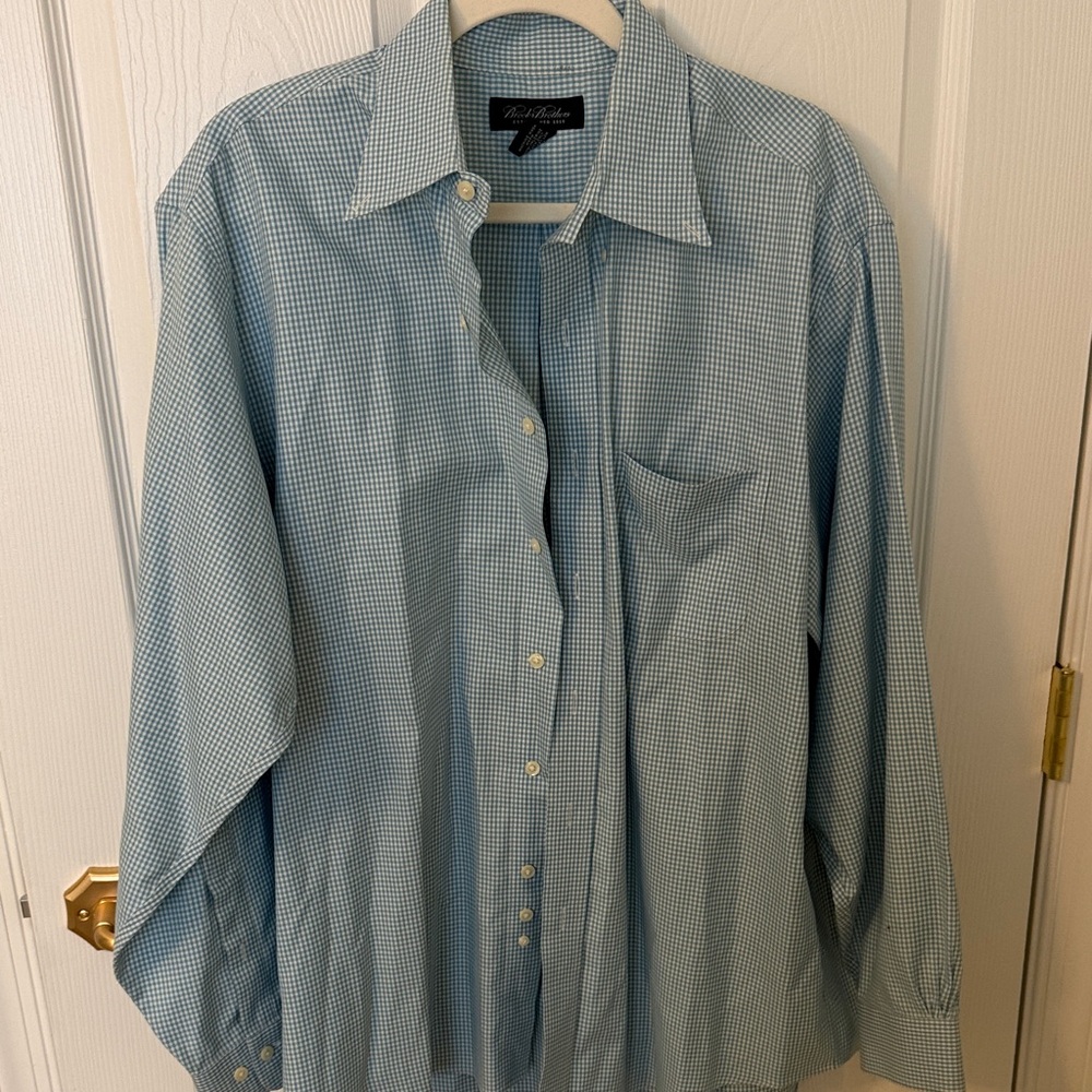 Brooks brothers  Light Blue Gingham Men's Shirt